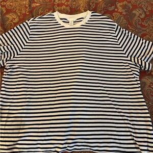 H & M Classic Black and White Striped Men's Shirt